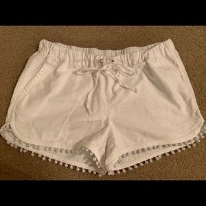 JCrew White Pom Pom shorts